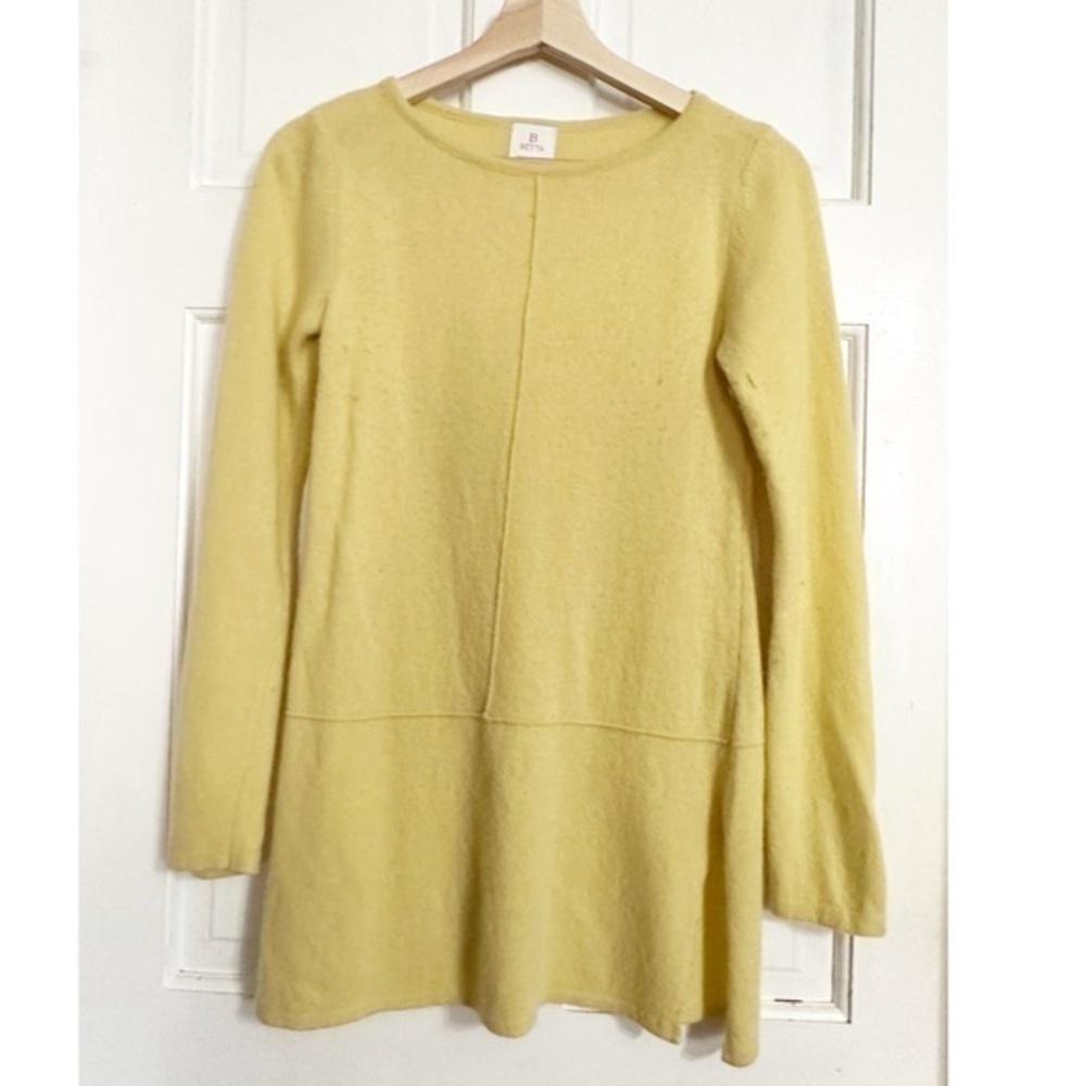 B Betta Italian Merino Wool Blend Sweater Womens XS Yellow Made In Italy